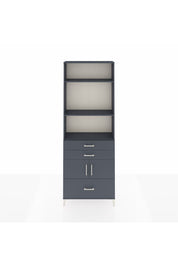 Arges Dolap 4 Raflı 3 Çekmeceli 2 Kapaklı 88x30x243 Antrasit-Antrasit