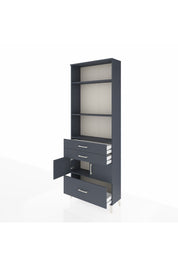 Arges Dolap 4 Raflı 3 Çekmeceli 2 Kapaklı 88x30x243 Antrasit-Antrasit