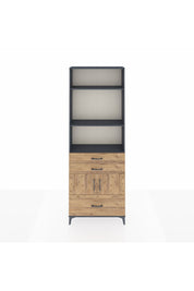 Arges Dolap 4 Raflı 3 Çekmeceli 2 Kapaklı 88x30x243 Antrasit-Çam
