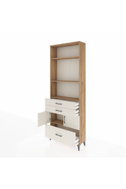 Arges Dolap 4 Raflı 3 Çekmeceli 2 Kapaklı 88x30x243 Çam-Aytaşı