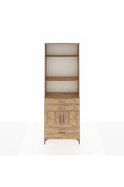 Arges Dolap 4 Raflı 3 Çekmeceli 2 Kapaklı 88x30x243 Çam-Çam