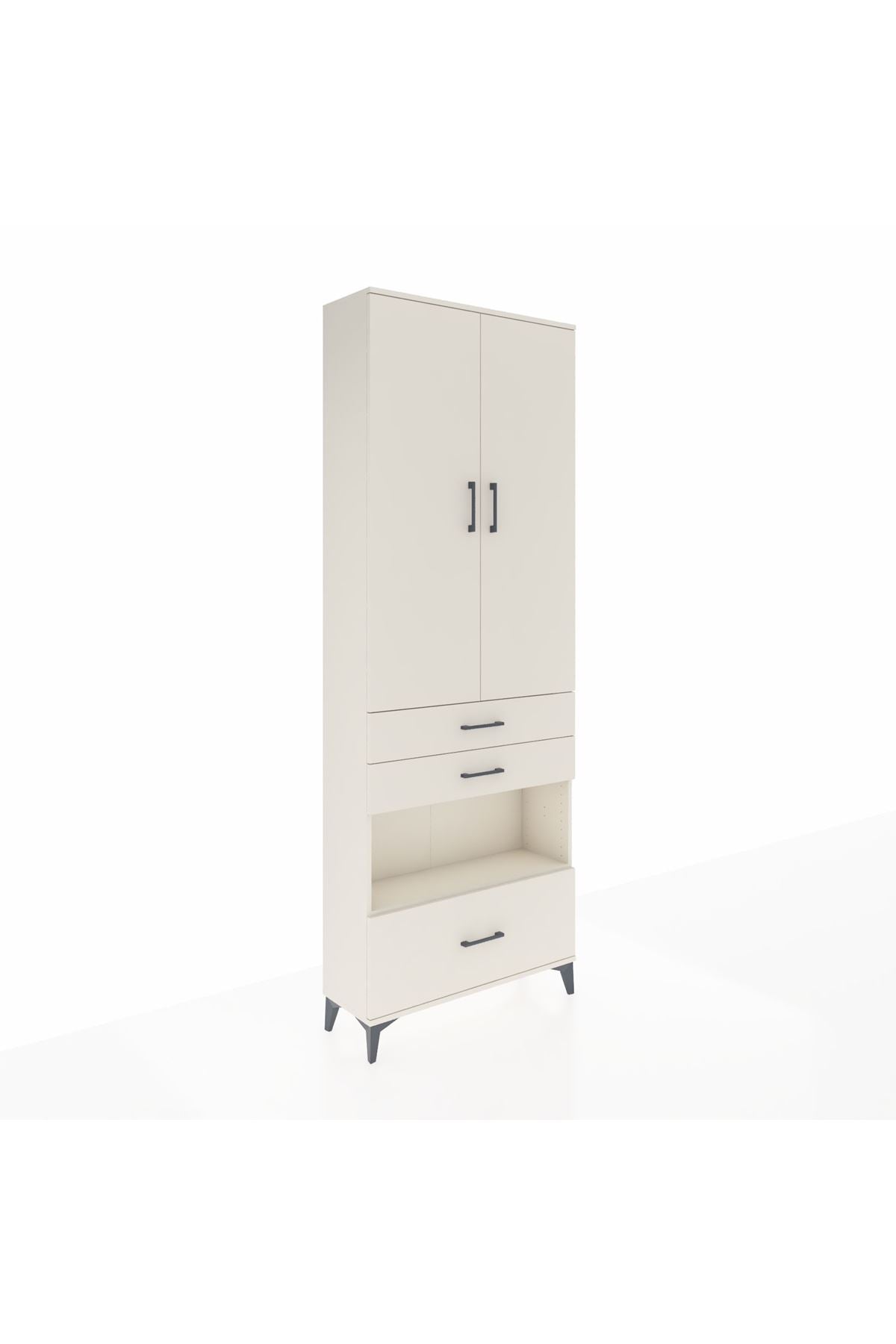 Arges Dolap 4 Raflı 3 Çekmeceli 2 Kapaklı 88x30x243 Aytaşı-Aytaşı