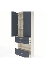 Arges Dolap 4 Raflı 3 Çekmeceli 2 Kapaklı 88x30x243 Aytaşı-Antrasit