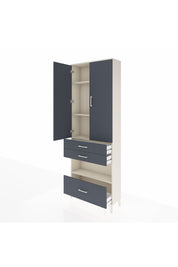 Arges Dolap 4 Raflı 3 Çekmeceli 2 Kapaklı 88x30x243 Aytaşı-Antrasit