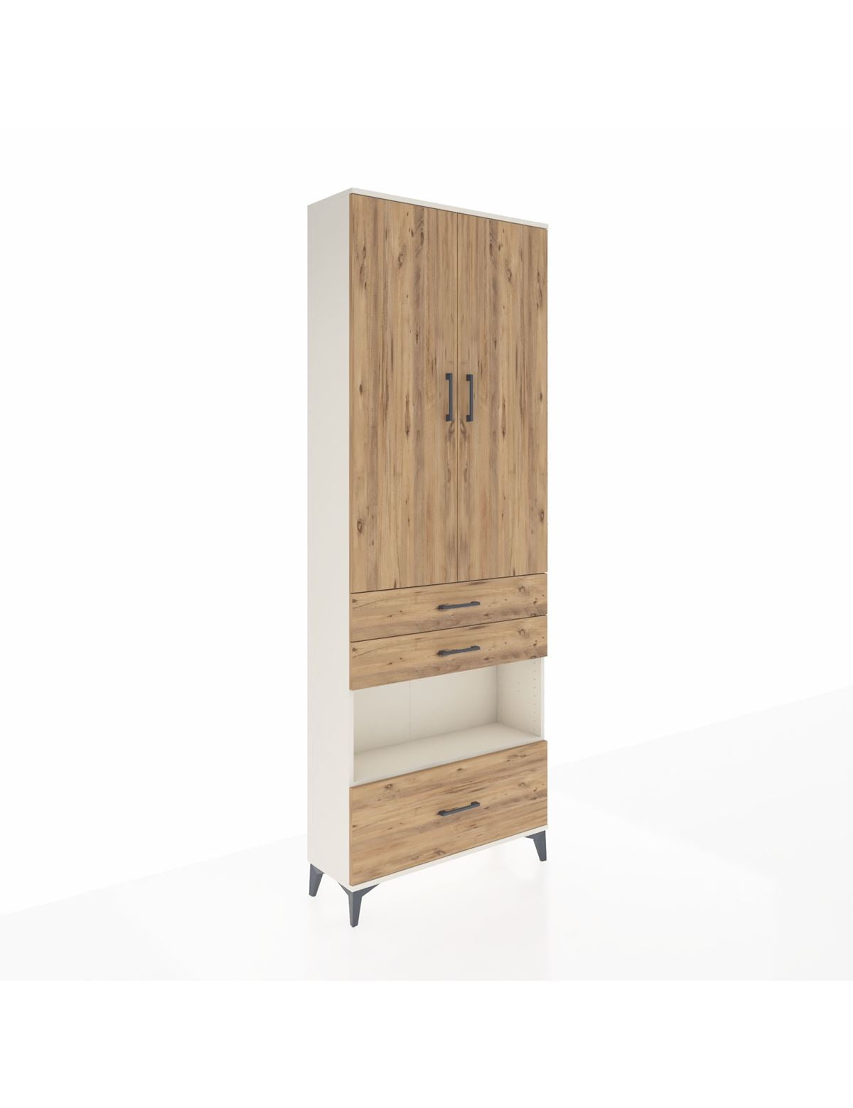 Arges Dolap 4 Raflı 3 Çekmeceli 2 Kapaklı 88x30x243 Aytaşı-Çam