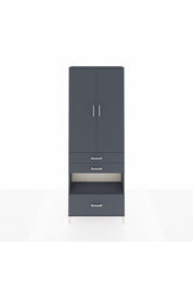 Arges Dolap 4 Raflı 3 Çekmeceli 2 Kapaklı 88x30x243 Antrasit-Antrasit