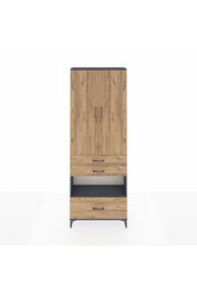 Arges Dolap 4 Raflı 3 Çekmeceli 2 Kapaklı 88x30x243 Antrasit-Çam