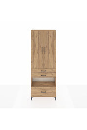 Arges Dolap 4 Raflı 3 Çekmeceli 2 Kapaklı 88x30x243 Çam-Çam