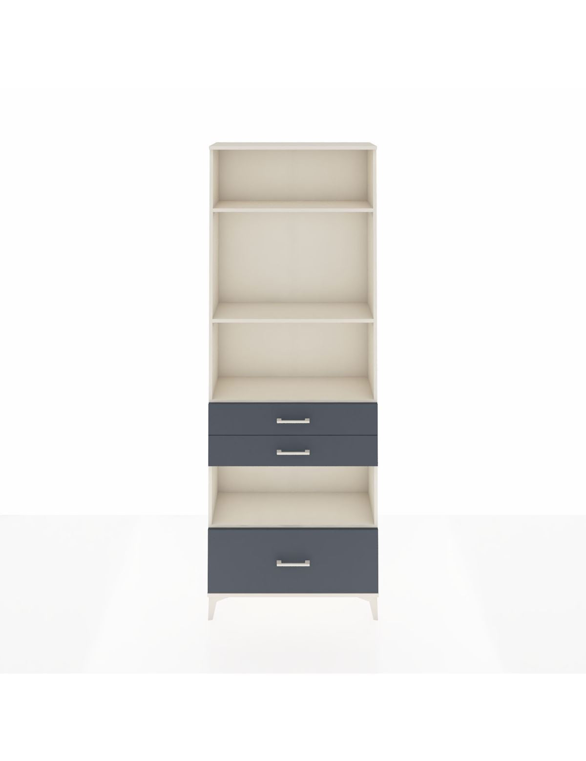 Arges Dolap 4 Raflı 3 Çekmeceli 88x30x243 Aytaşı-Antrasit