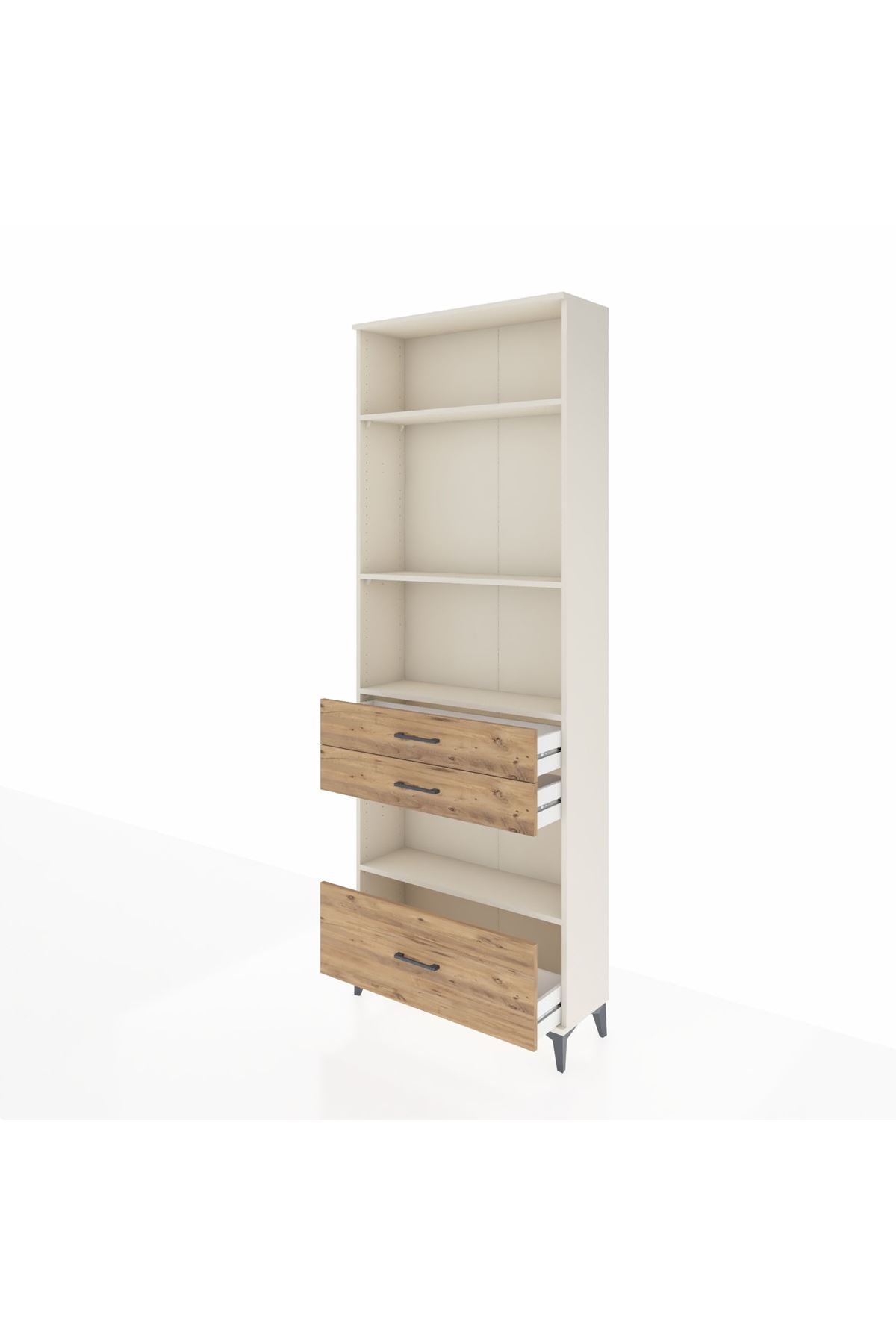 Arges Dolap 4 Raflı 3 Çekmeceli 88x30x243 Aytaşı-Çam