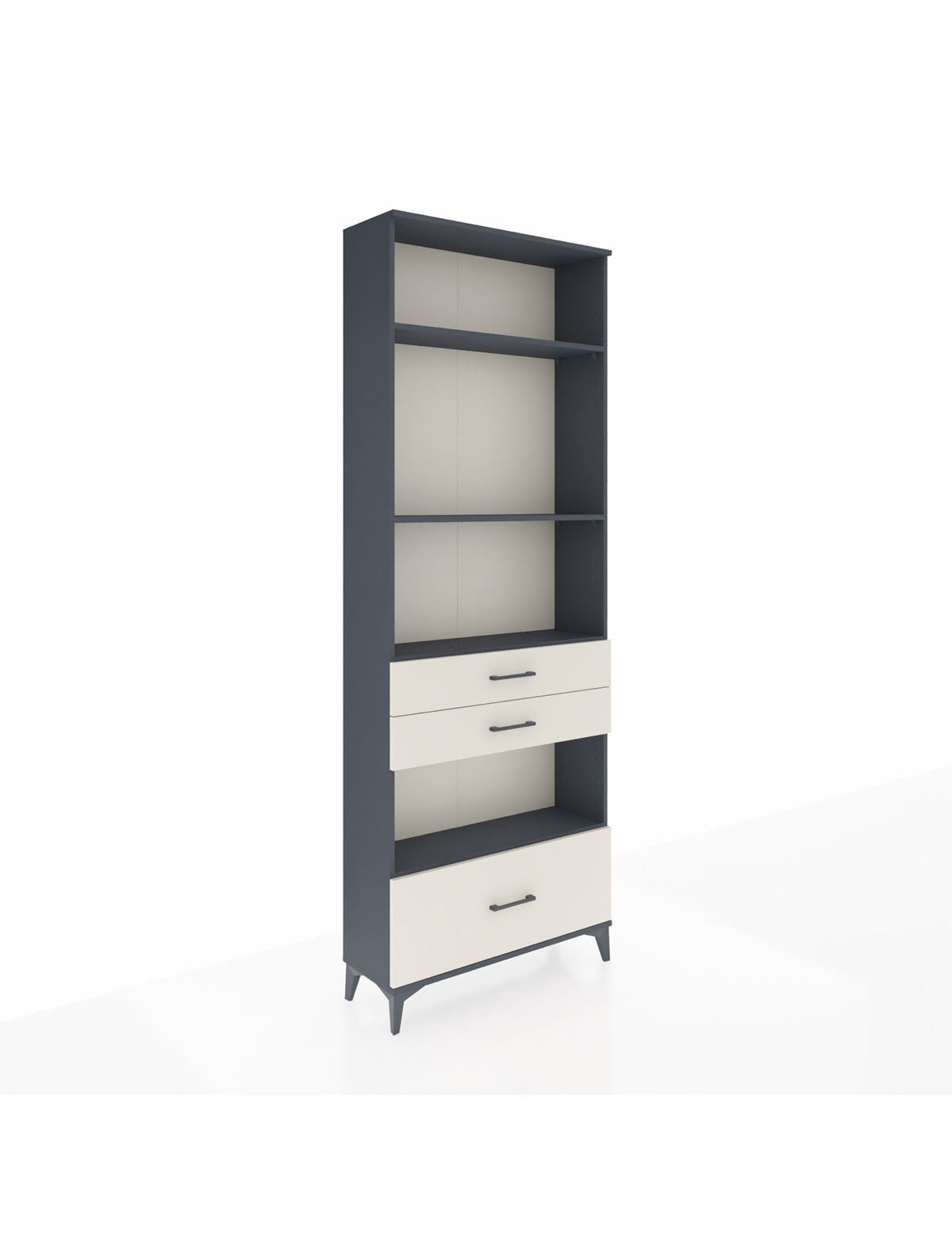 Arges Dolap 4 Raflı 3 Çekmeceli 88x30x243 Antrasit-Aytaşı