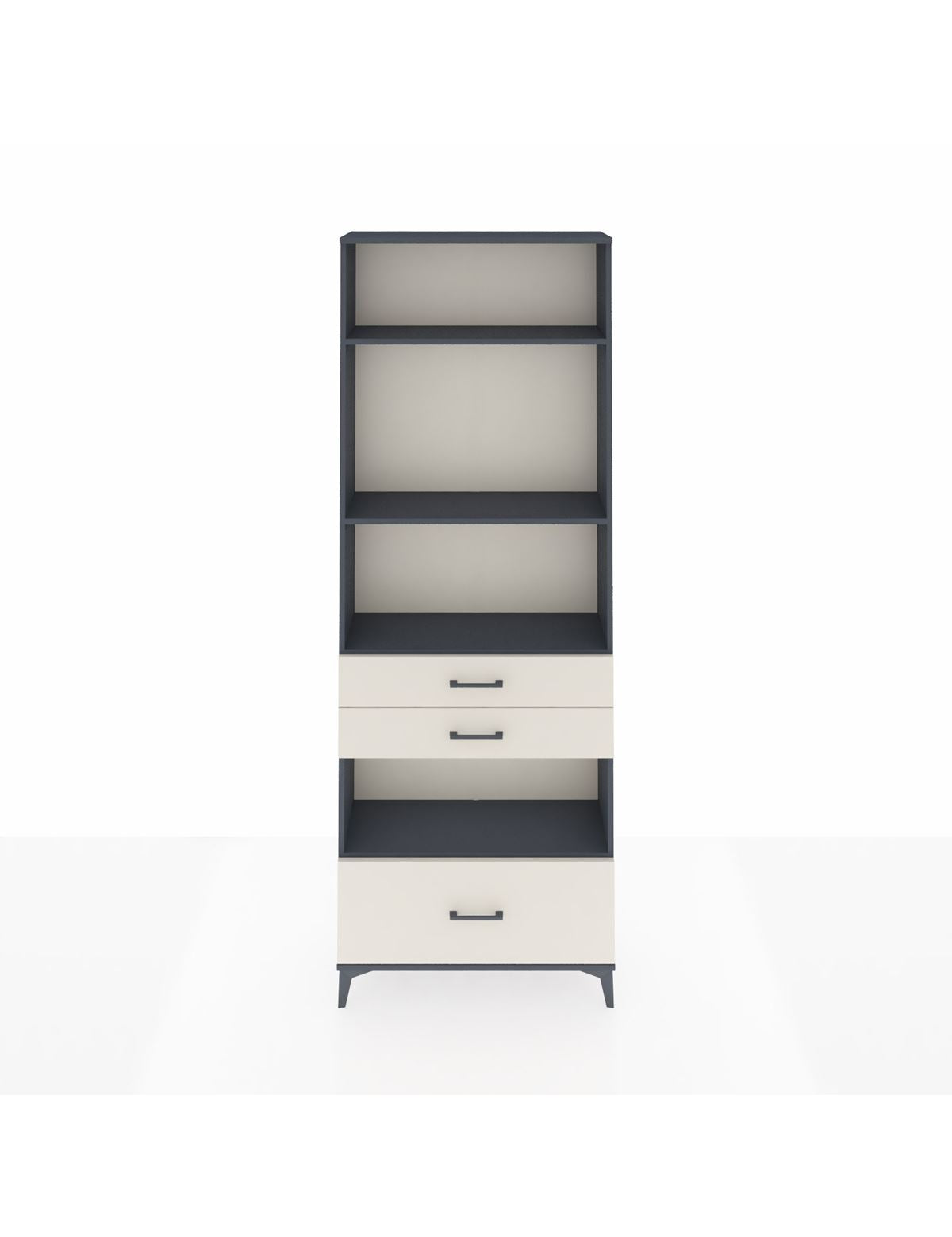 Arges Dolap 4 Raflı 3 Çekmeceli 88x30x243 Antrasit-Aytaşı