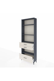 Arges Dolap 4 Raflı 3 Çekmeceli 88x30x243 Antrasit-Aytaşı