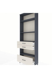 Arges Dolap 4 Raflı 3 Çekmeceli 88x30x243 Antrasit-Aytaşı