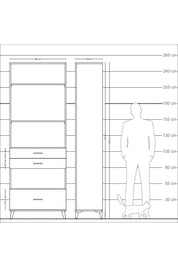 Arges Dolap 4 Raflı 3 Çekmeceli 88x30x243 Antrasit-Aytaşı