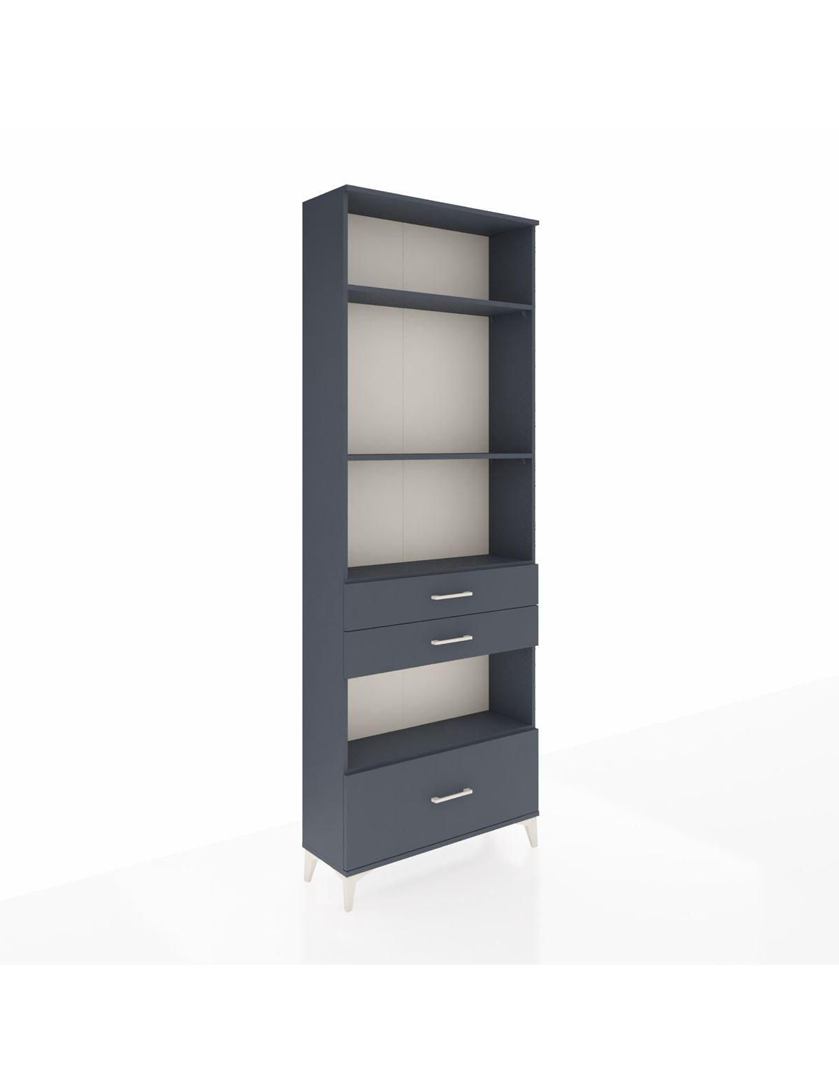 Arges Dolap 4 Raflı 3 Çekmeceli 88x30x243 Antrasit-Antrasit