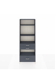 Arges Dolap 4 Raflı 3 Çekmeceli 88x30x243 Antrasit-Antrasit