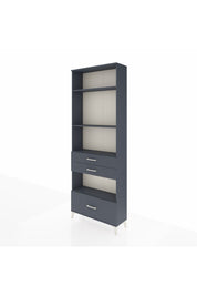 Arges Dolap 4 Raflı 3 Çekmeceli 88x30x243 Antrasit-Antrasit