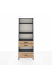 Arges Dolap 4 Raflı 3 Çekmeceli 88x30x243 Antrasit-Çam