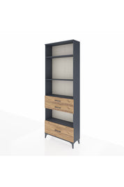 Arges Dolap 4 Raflı 3 Çekmeceli 88x30x243 Antrasit-Çam