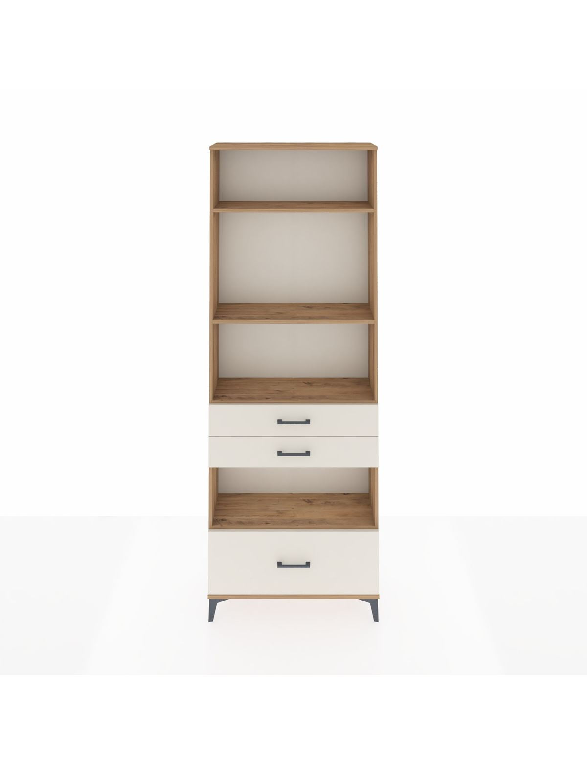 Arges Dolap 4 Raflı 3 Çekmeceli 88x30x243 Çam-Aytaşı