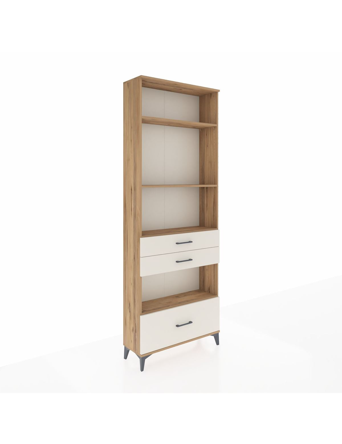 Arges Dolap 4 Raflı 3 Çekmeceli 88x30x243 Çam-Aytaşı