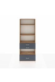 Arges Dolap 4 Raflı 3 Çekmeceli 88x30x243 Çam-Antrasit