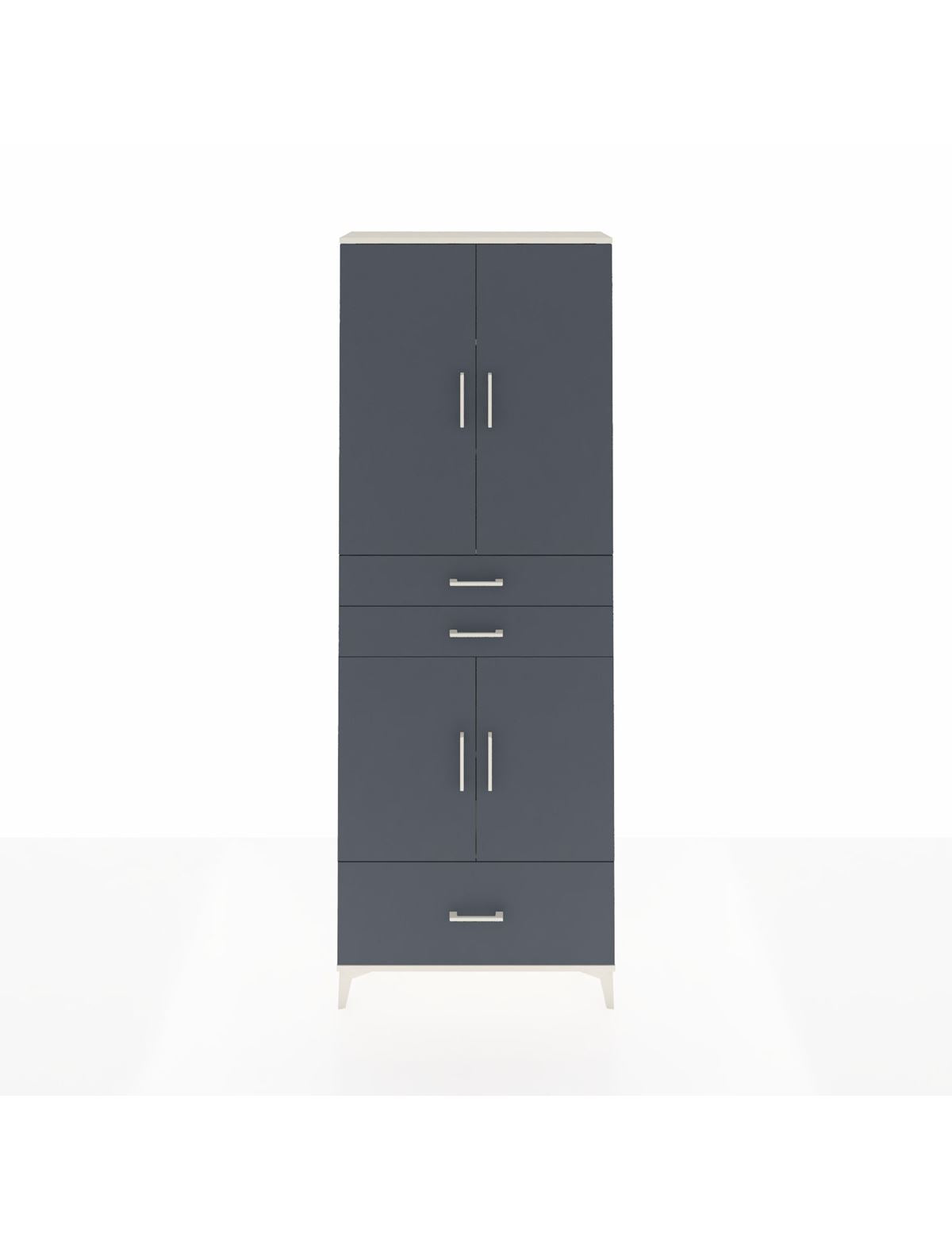 Arges Dolap 5 Raflı 3 Çekmeceli 4 Kapaklı 88x30x243 Aytaşı-Antrasit