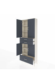 Arges Dolap 5 Raflı 3 Çekmeceli 4 Kapaklı 88x30x243 Aytaşı-Antrasit