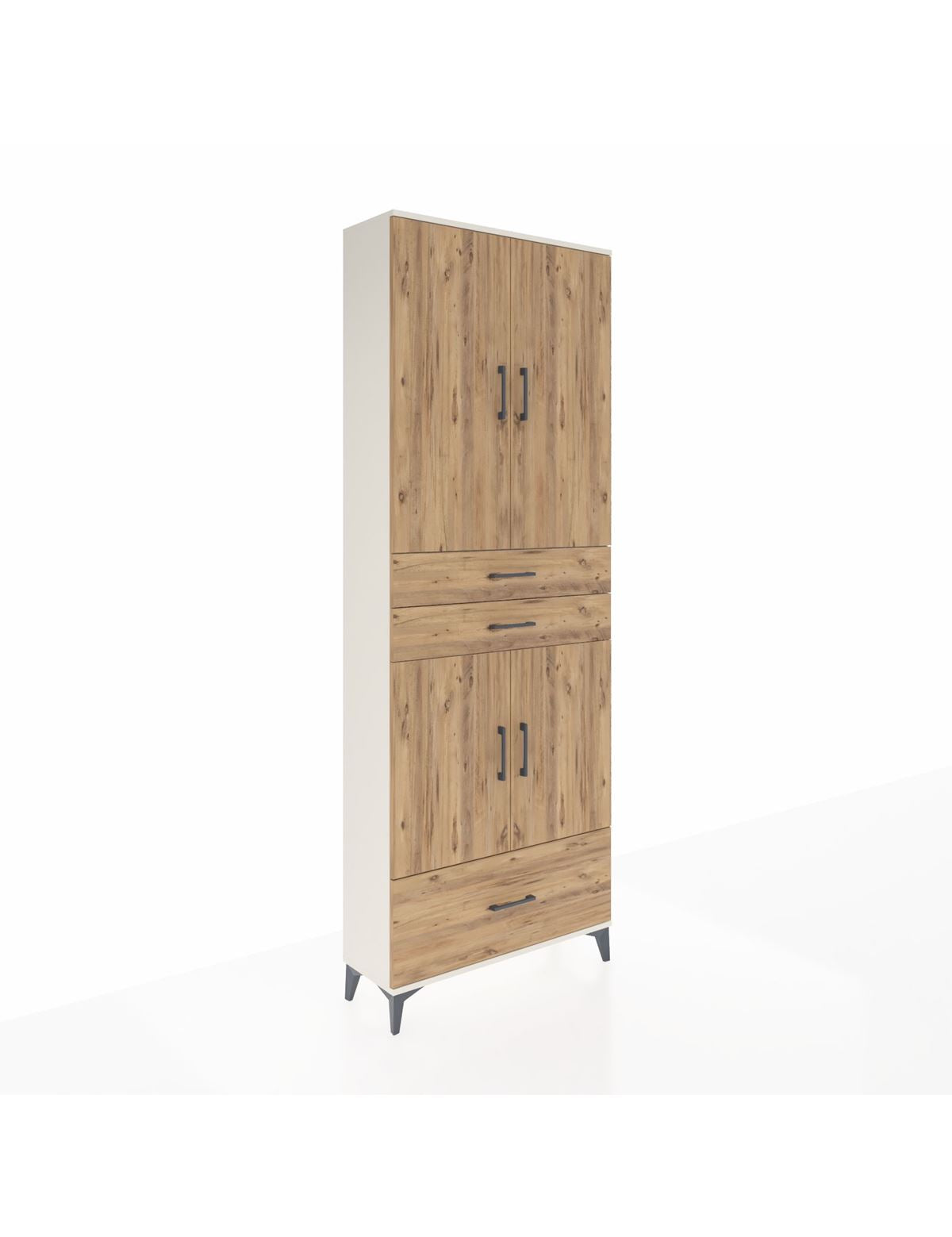 Arges Dolap 5 Raflı 3 Çekmeceli 4 Kapaklı 88x30x243 Aytaşı-Çam