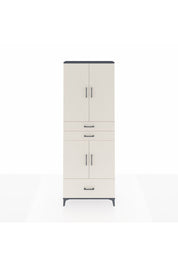 Arges Dolap 5 Raflı 3 Çekmeceli 4 Kapaklı 88x30x243 Antrasit-Aytaşı