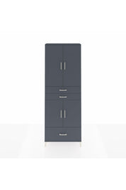 Arges Dolap 5 Raflı 3 Çekmeceli 4 Kapaklı 88x30x243 Antrasit-Antrasit