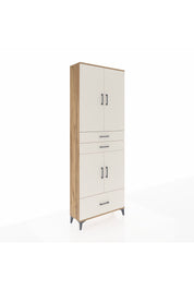 Arges Dolap 5 Raflı 3 Çekmeceli 4 Kapaklı 88x30x243 Çam-Aytaşı