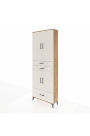Arges Dolap 5 Raflı 3 Çekmeceli 4 Kapaklı 88x30x243 Çam-Aytaşı
