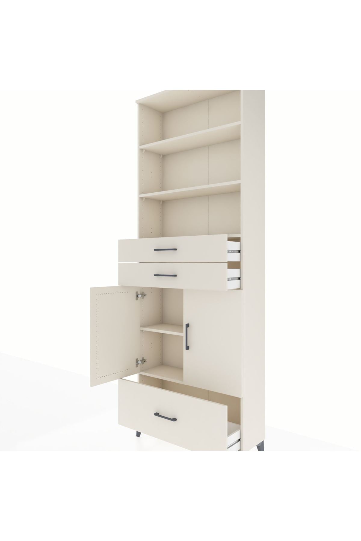 Arges Dolap 5 Raflı 3 Çekmeceli 2 Kapaklı 88x30x243 Aytaşı-Aytaşı