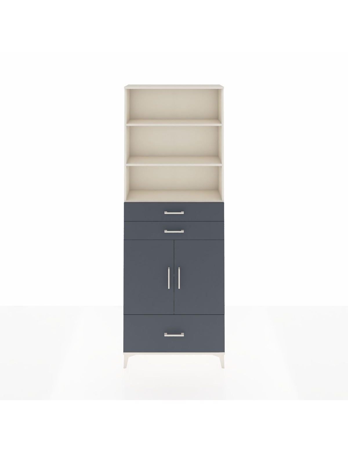 Arges Dolap 5 Raflı 3 Çekmeceli 2 Kapaklı 88x30x243 Aytaşı-Antrasit