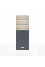 Arges Dolap 5 Raflı 3 Çekmeceli 2 Kapaklı 88x30x243 Aytaşı-Antrasit