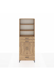 Arges Dolap 5 Raflı 3 Çekmeceli 2 Kapaklı 88x30x243 Çam-Çam