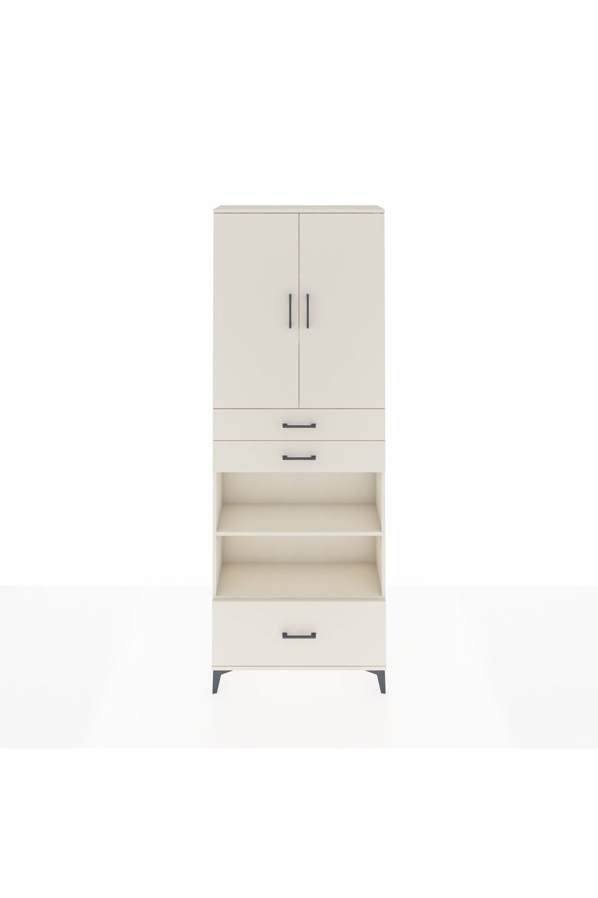 Arges Dolap 5 Raflı 3 Çekmeceli 2 Kapaklı 88x30x243 Aytaşı-Aytaşı