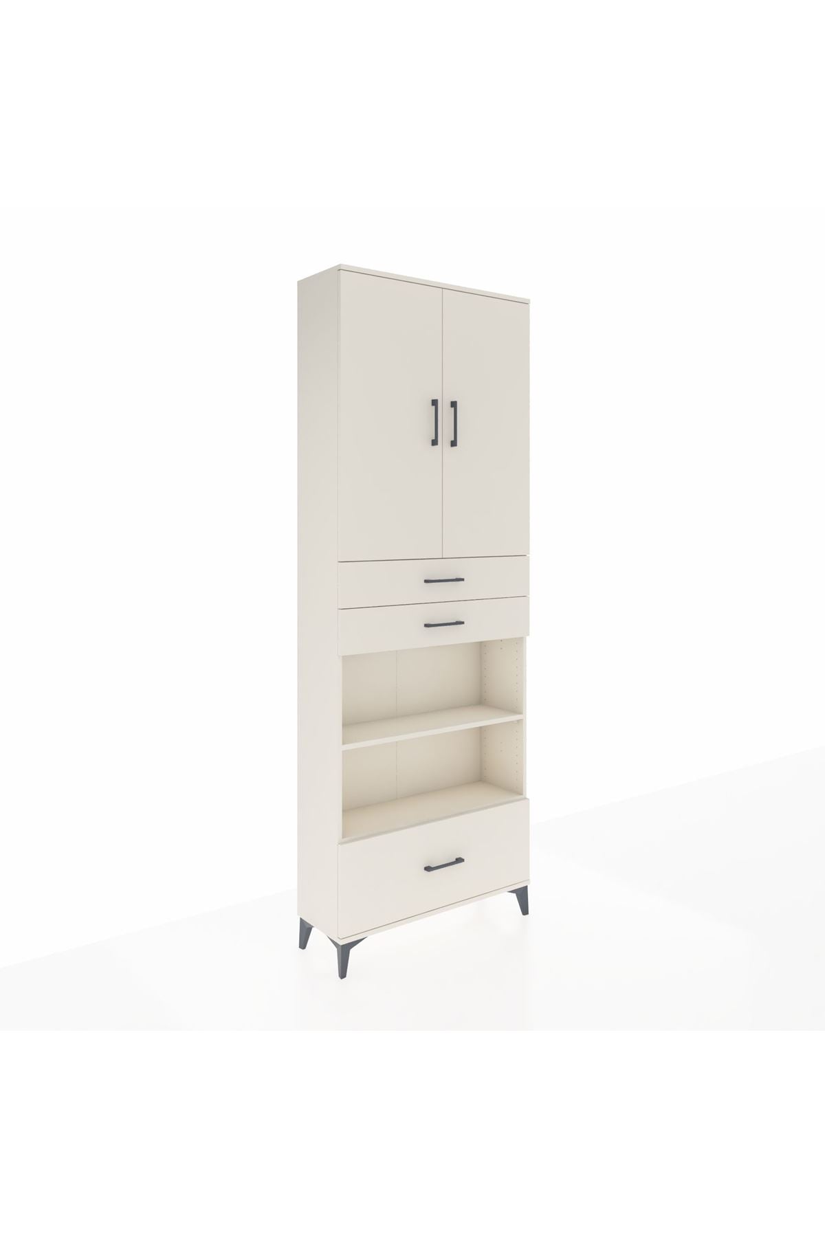 Arges Dolap 5 Raflı 3 Çekmeceli 2 Kapaklı 88x30x243 Aytaşı-Aytaşı