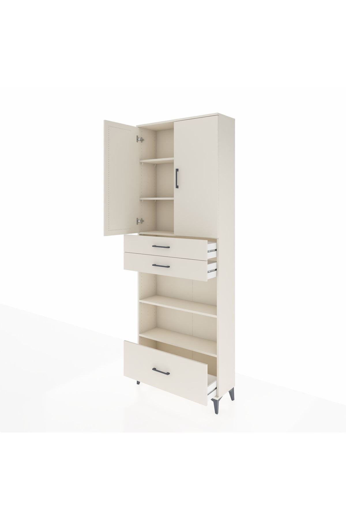 Arges Dolap 5 Raflı 3 Çekmeceli 2 Kapaklı 88x30x243 Aytaşı-Aytaşı