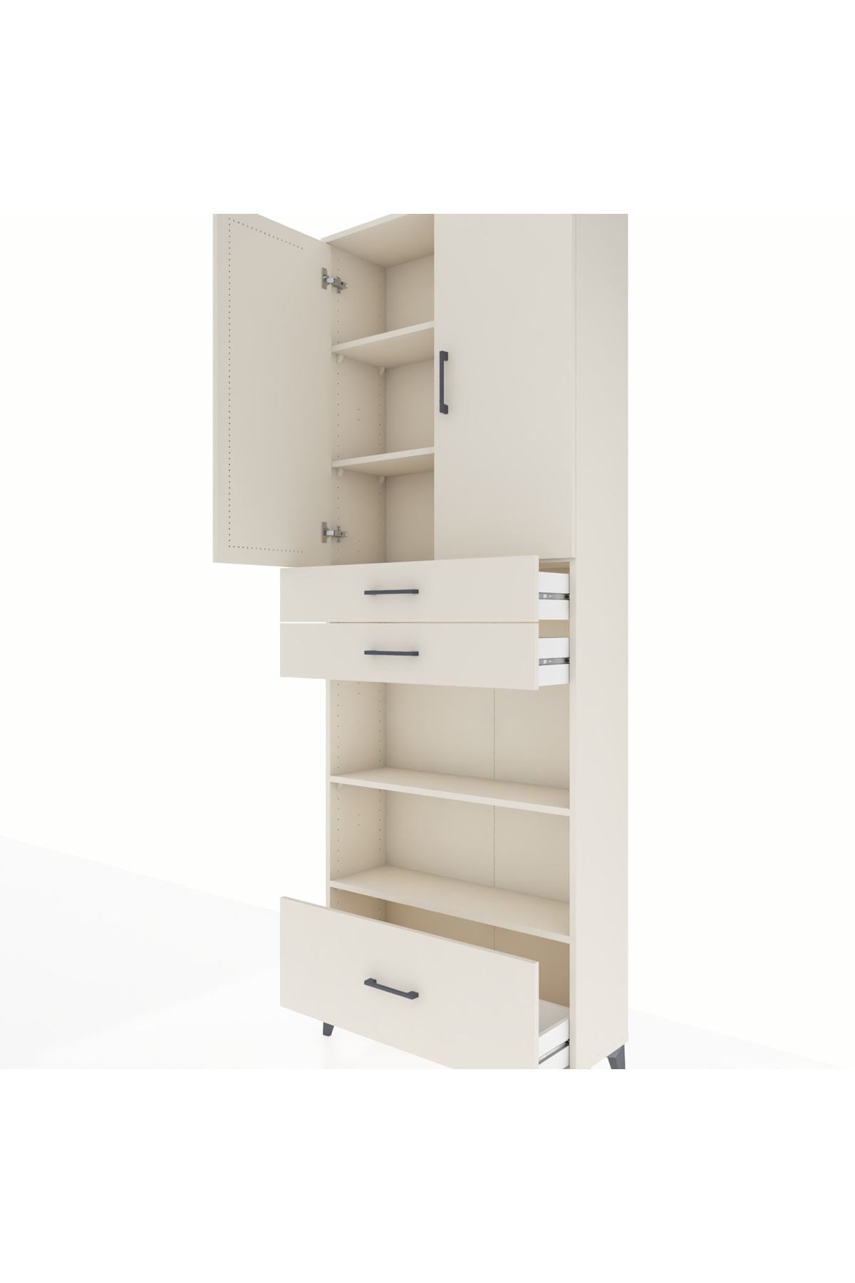 Arges Dolap 5 Raflı 3 Çekmeceli 2 Kapaklı 88x30x243 Aytaşı-Aytaşı