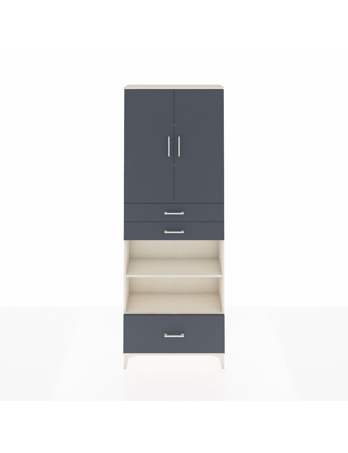 Arges Dolap 5 Raflı 3 Çekmeceli 2 Kapaklı 88x30x243 Aytaşı-Antrasit