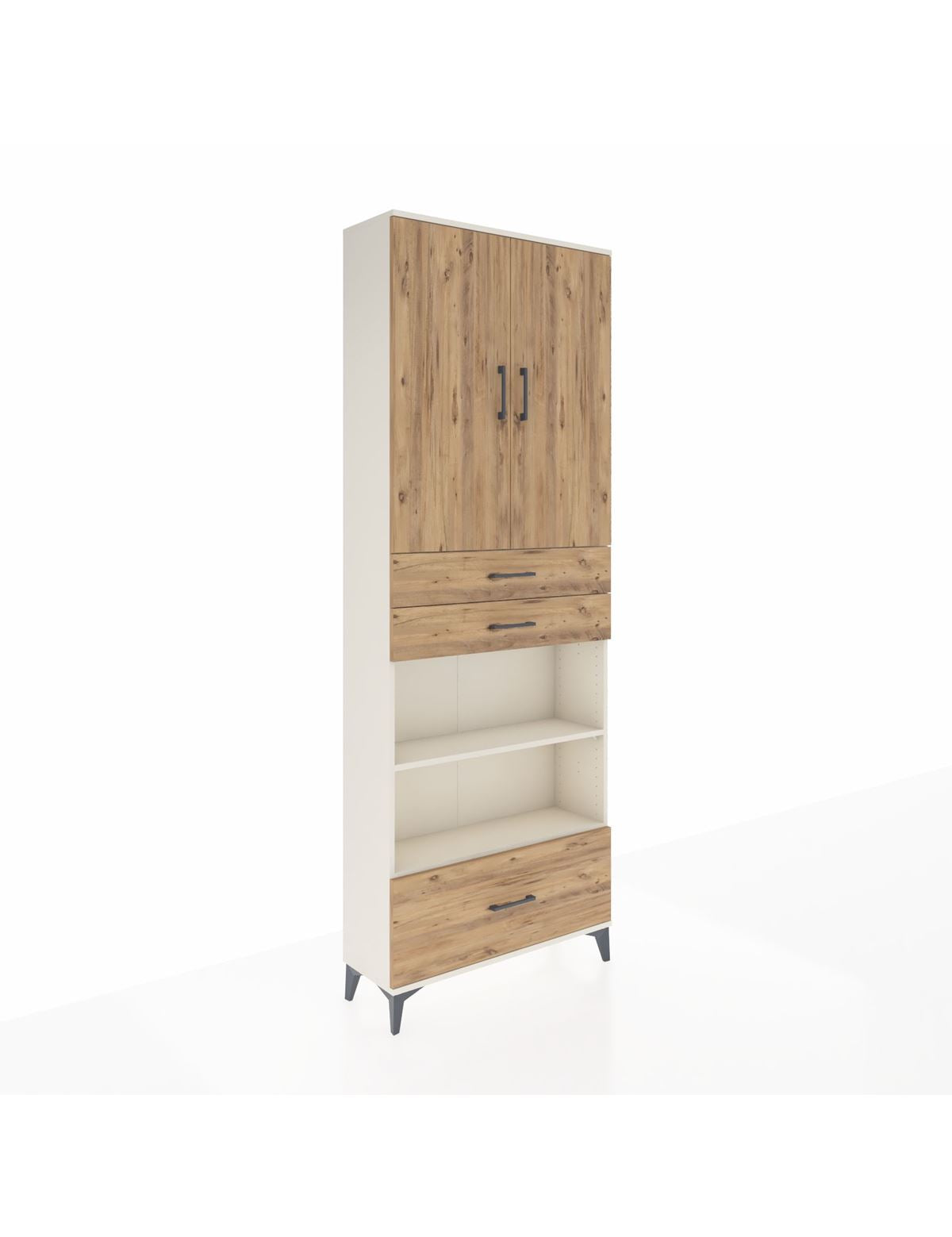 Arges Dolap 5 Raflı 3 Çekmeceli 2 Kapaklı 88x30x243 Aytaşı-Çam