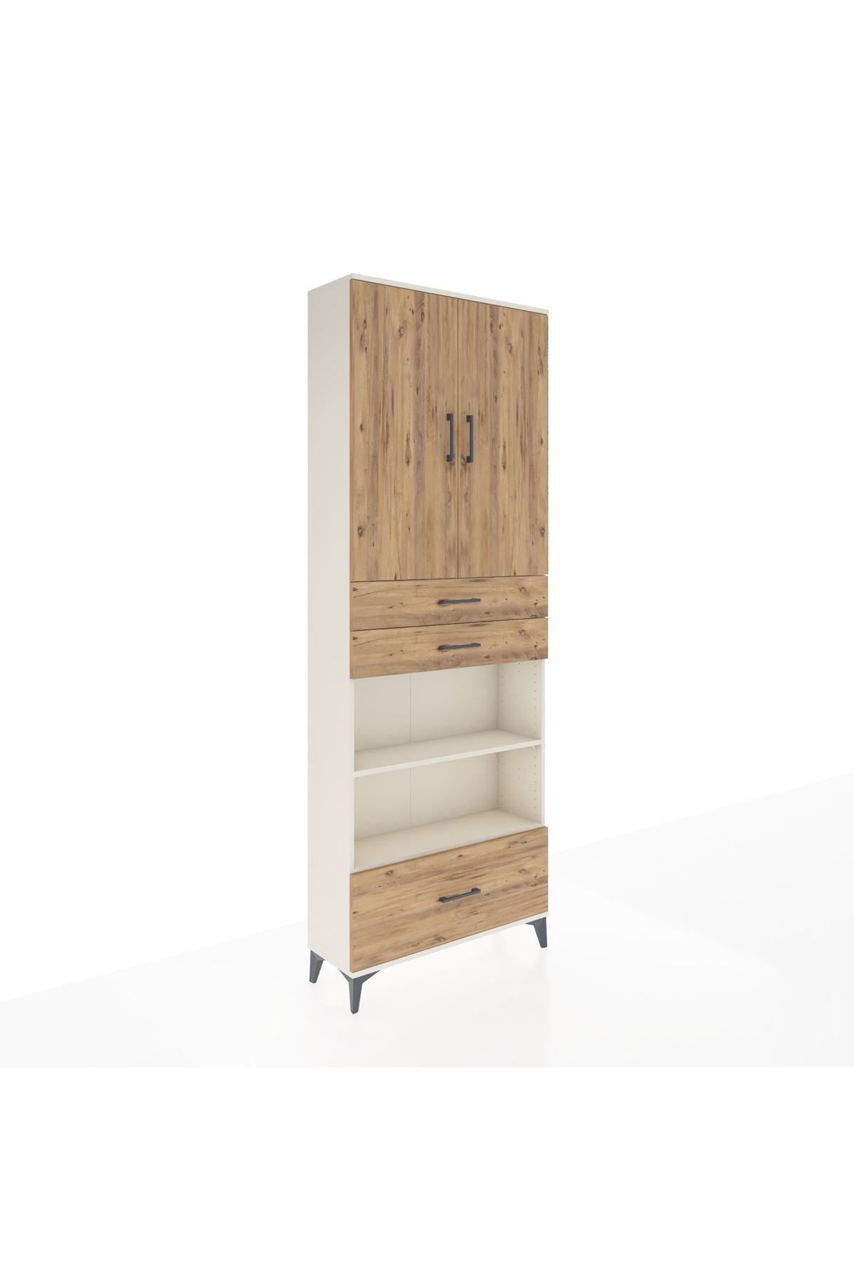 Arges Dolap 5 Raflı 3 Çekmeceli 2 Kapaklı 88x30x243 Aytaşı-Çam