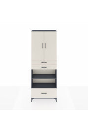 Arges Dolap 5 Raflı 3 Çekmeceli 2 Kapaklı 88x30x243 Antrasit-Aytaşı