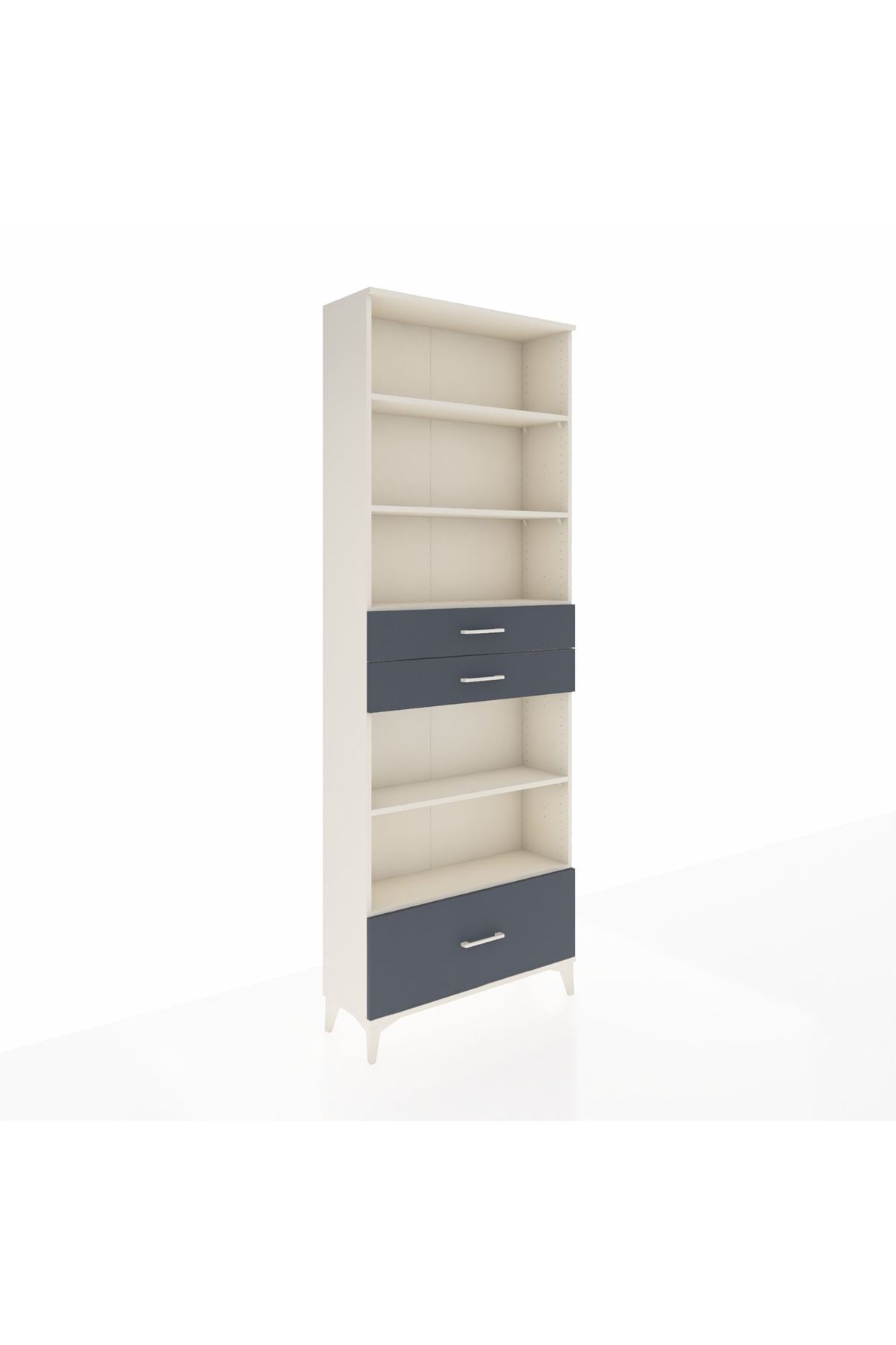 Arges Dolap 5 Raflı 3 Çekmeceli 88x30x243 Aytaşı-Antrasit