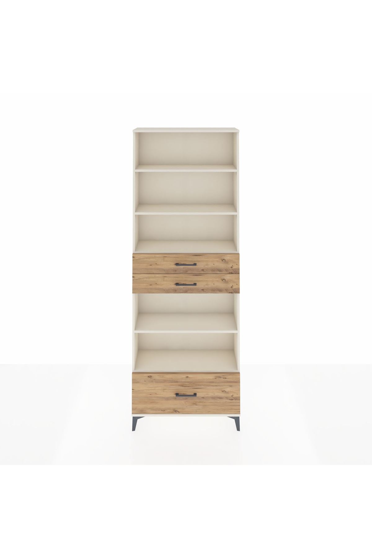 Arges Dolap 5 Raflı 3 Çekmeceli 88x30x243 Aytaşı-Çam