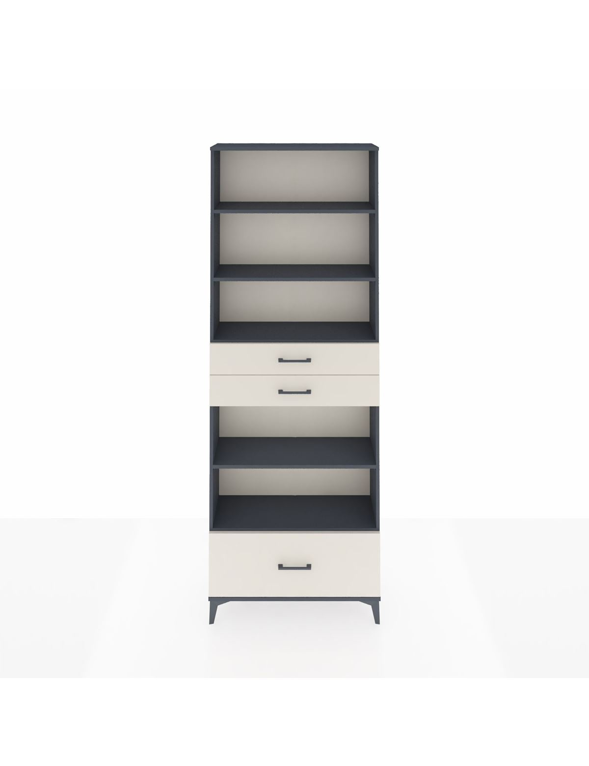 Arges Dolap 5 Raflı 3 Çekmeceli 88x30x243 Antrasit-Aytaşı