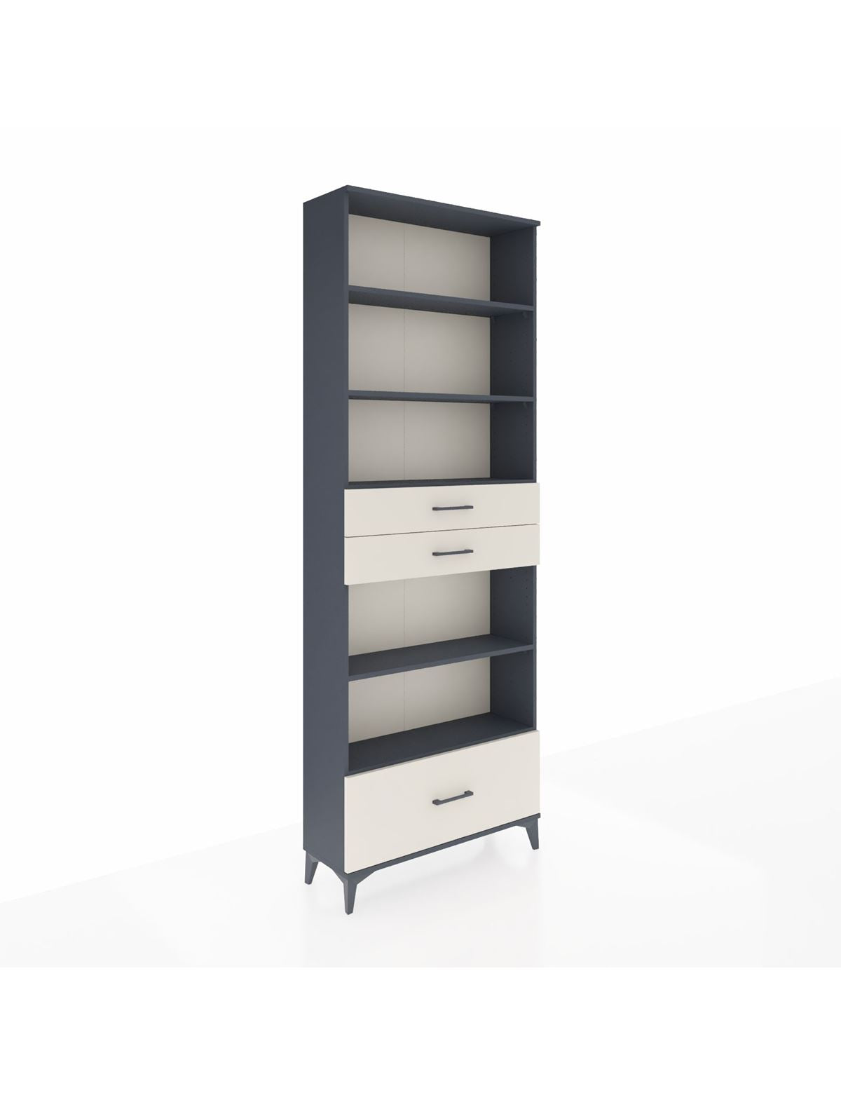 Arges Dolap 5 Raflı 3 Çekmeceli 88x30x243 Antrasit-Aytaşı